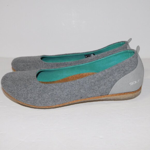 SOLE District by ReCork Grace Carbon Negative Gray Shoes Womens 10 Slip on Flats - Picture 5 of 10